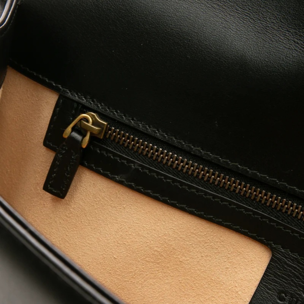 Gucci GG Marmont Matelasse Chevron Flap Envelope Clutch Large Black - Picture 12 of 16